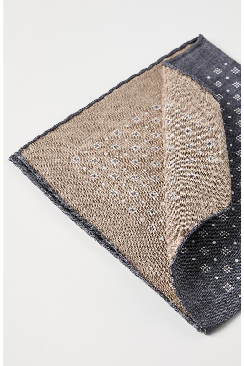 Pocket square with pattern, Alternate, color, Anthracite