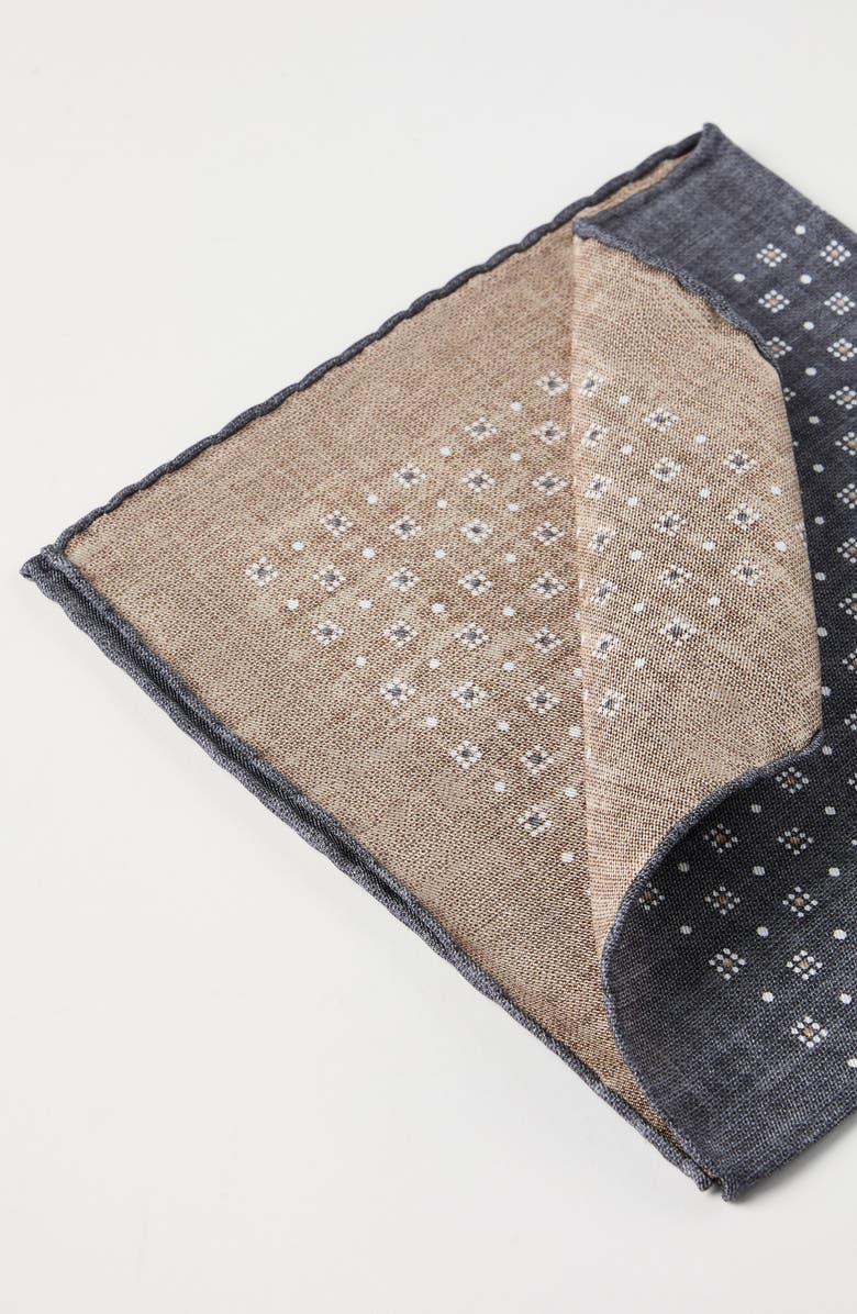 Brunello Cucinelli Pocket square with pattern, Alternate, color, Anthracite