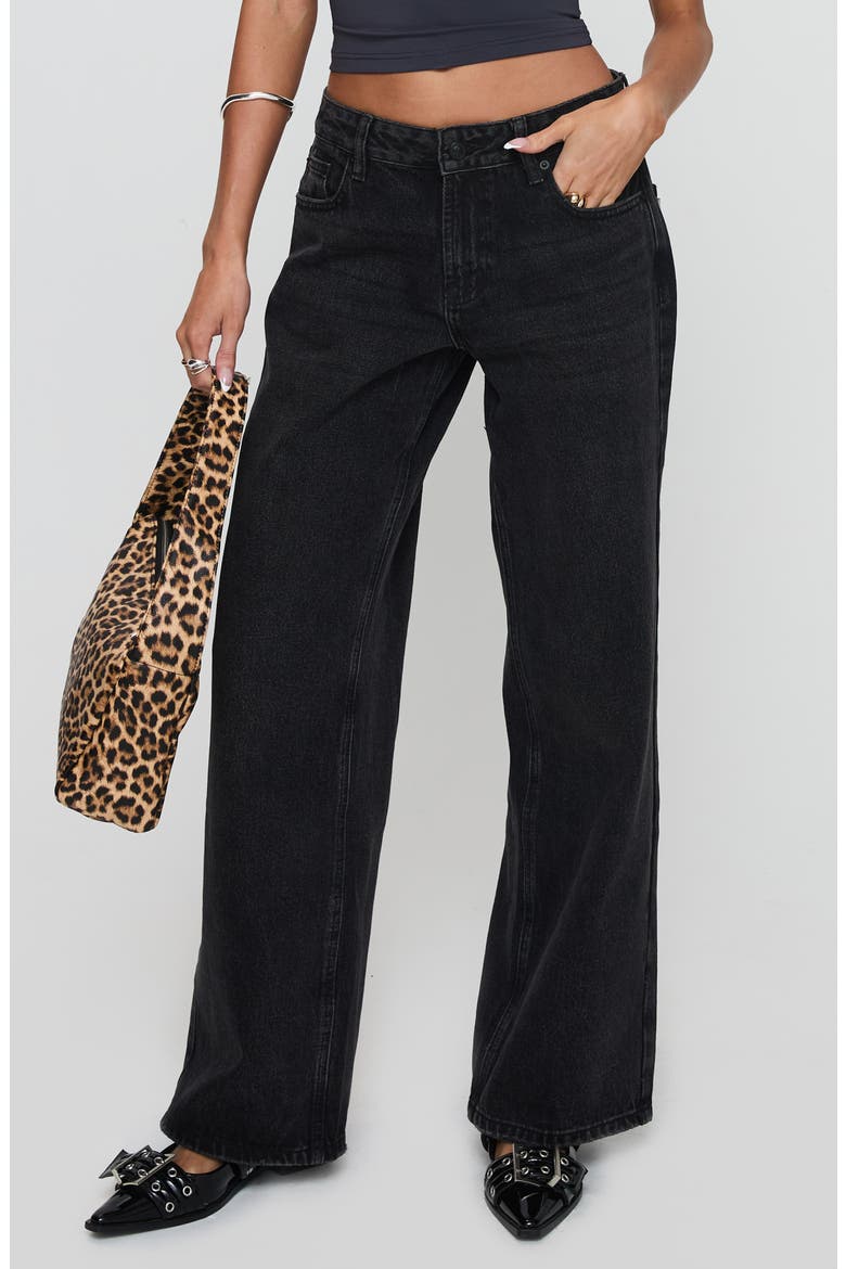 Serenitia Wide Leg Jeans, Main, color, WASHED BLACK