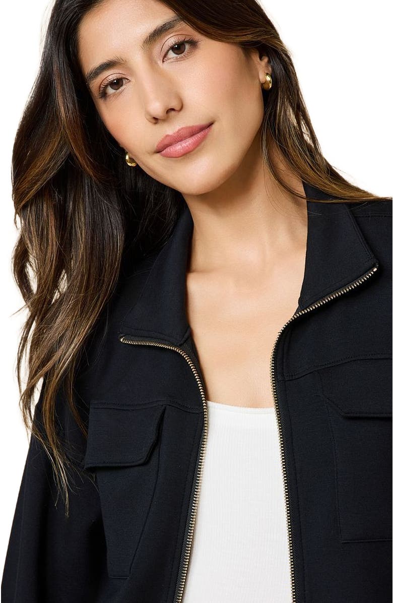 Softies DreamTech Double Zip Bomber Jacket, Alternate, color, Black