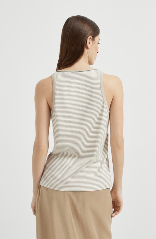 Brunello Cucinelli Top With Monili In Neutral