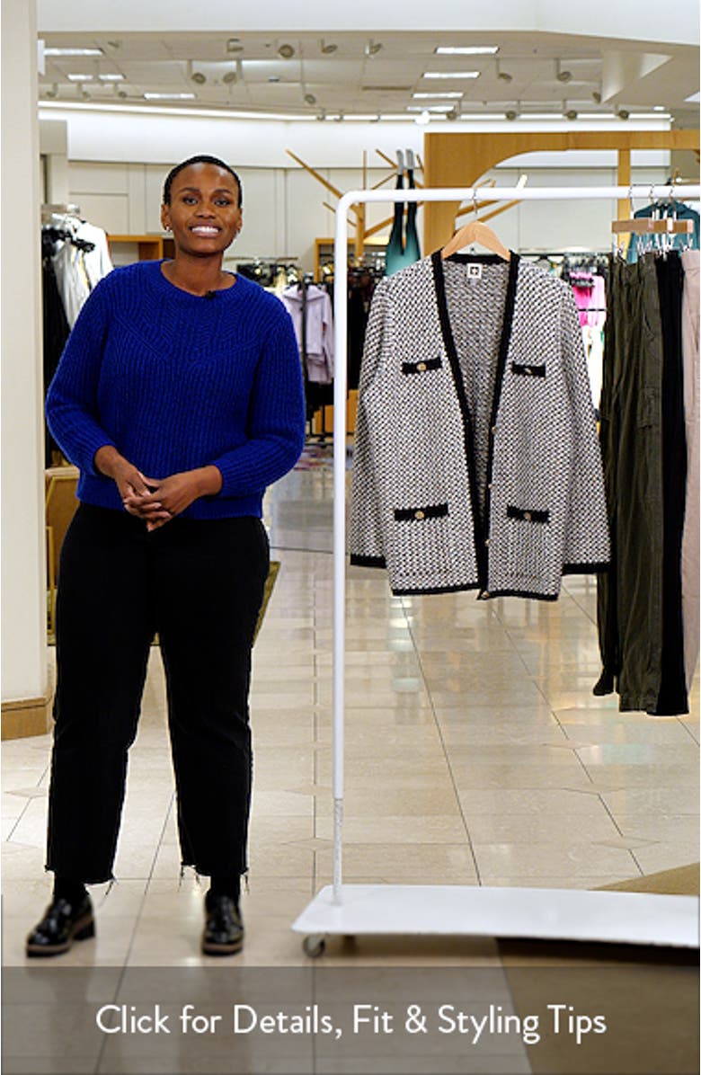 Contrast Trim Tweed Cardigan, sales video thumbnail