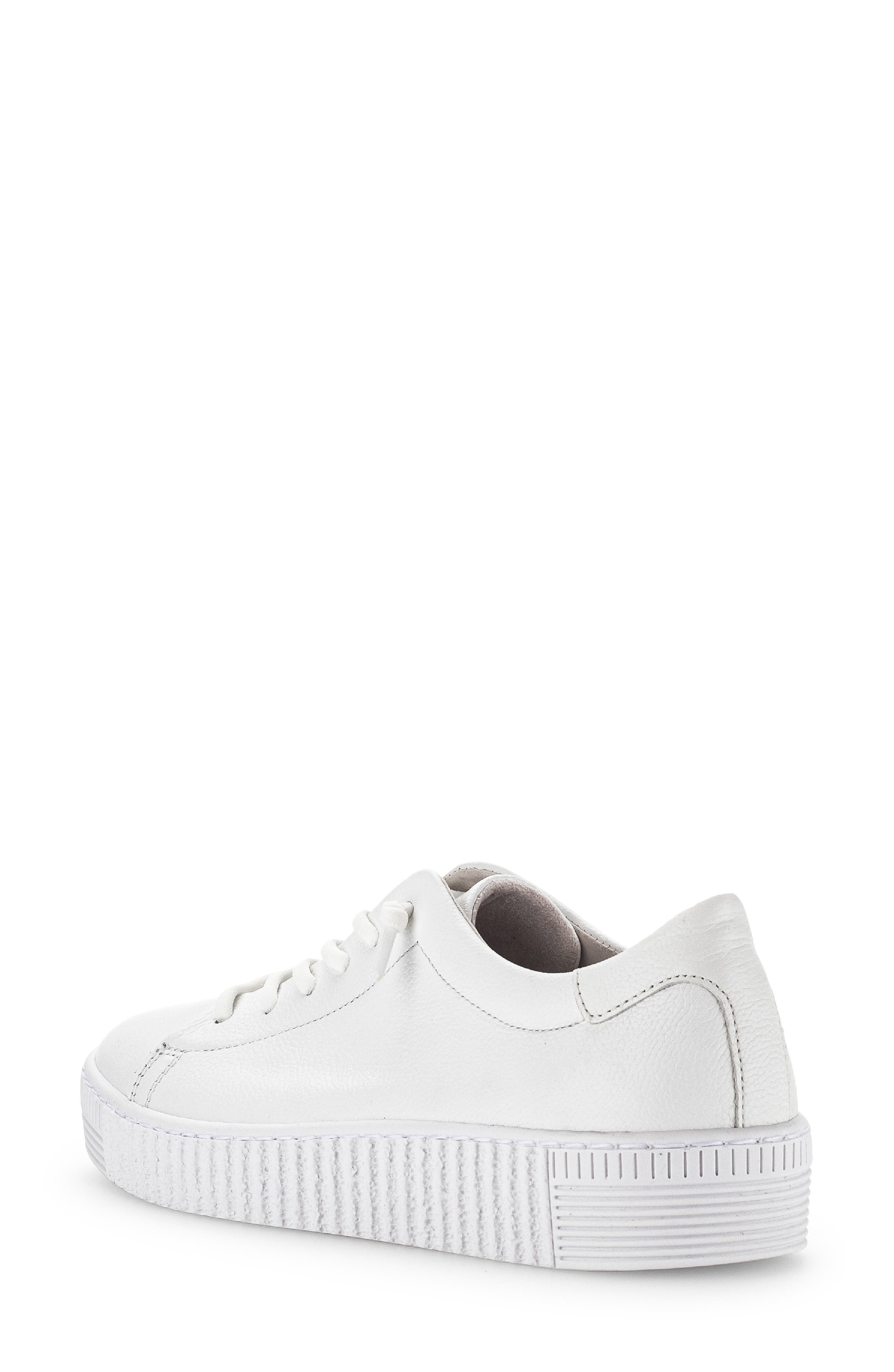 Gabor Leather Platform Sneaker, Alternate, color, White