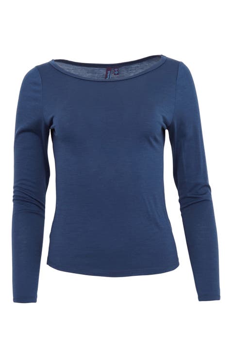Carly Merino Long Sleeve Boatneck Shirt
