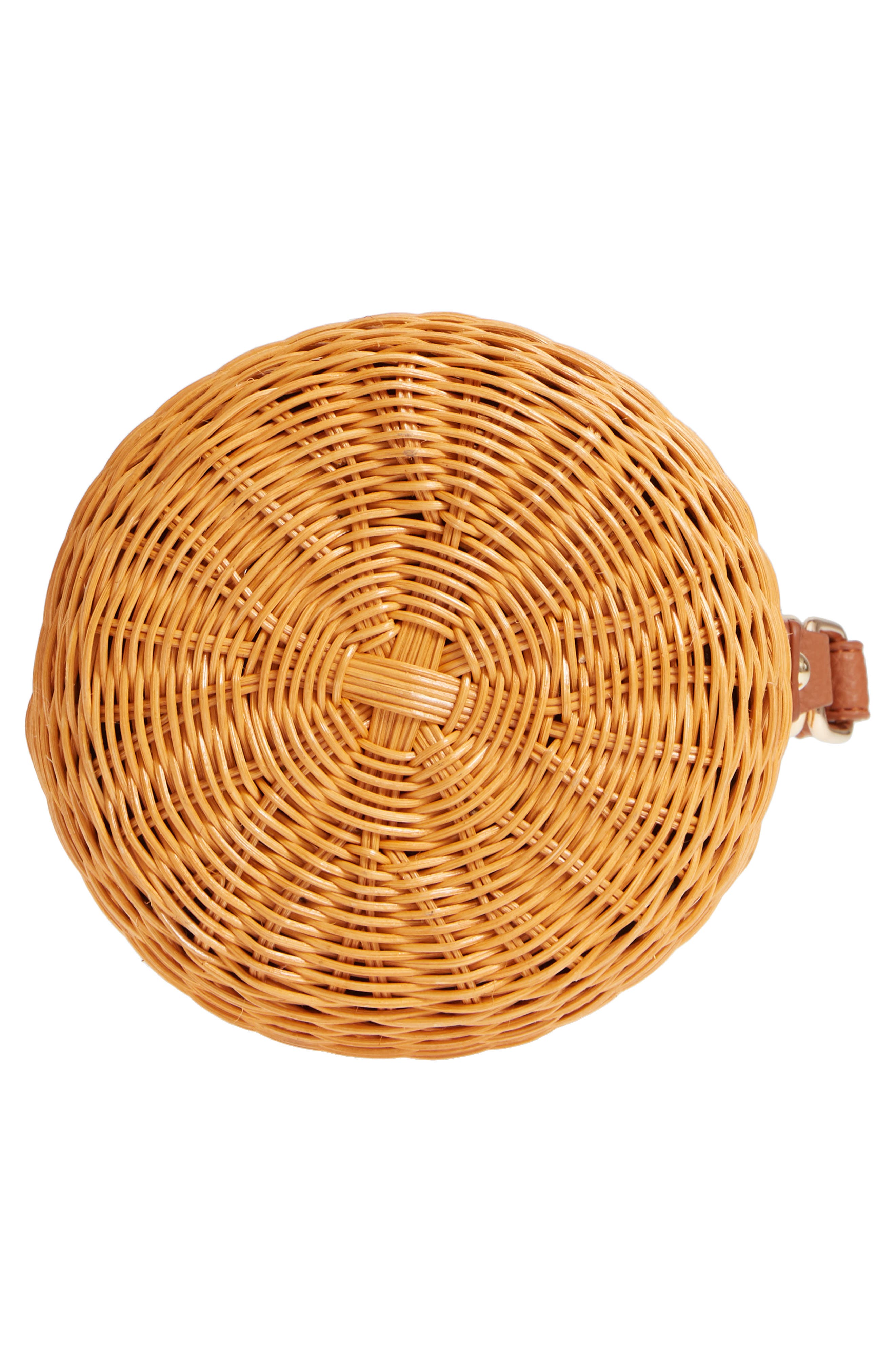 Malibu Skye Metal Handle Straw Bucket Bag, Alternate, color, 