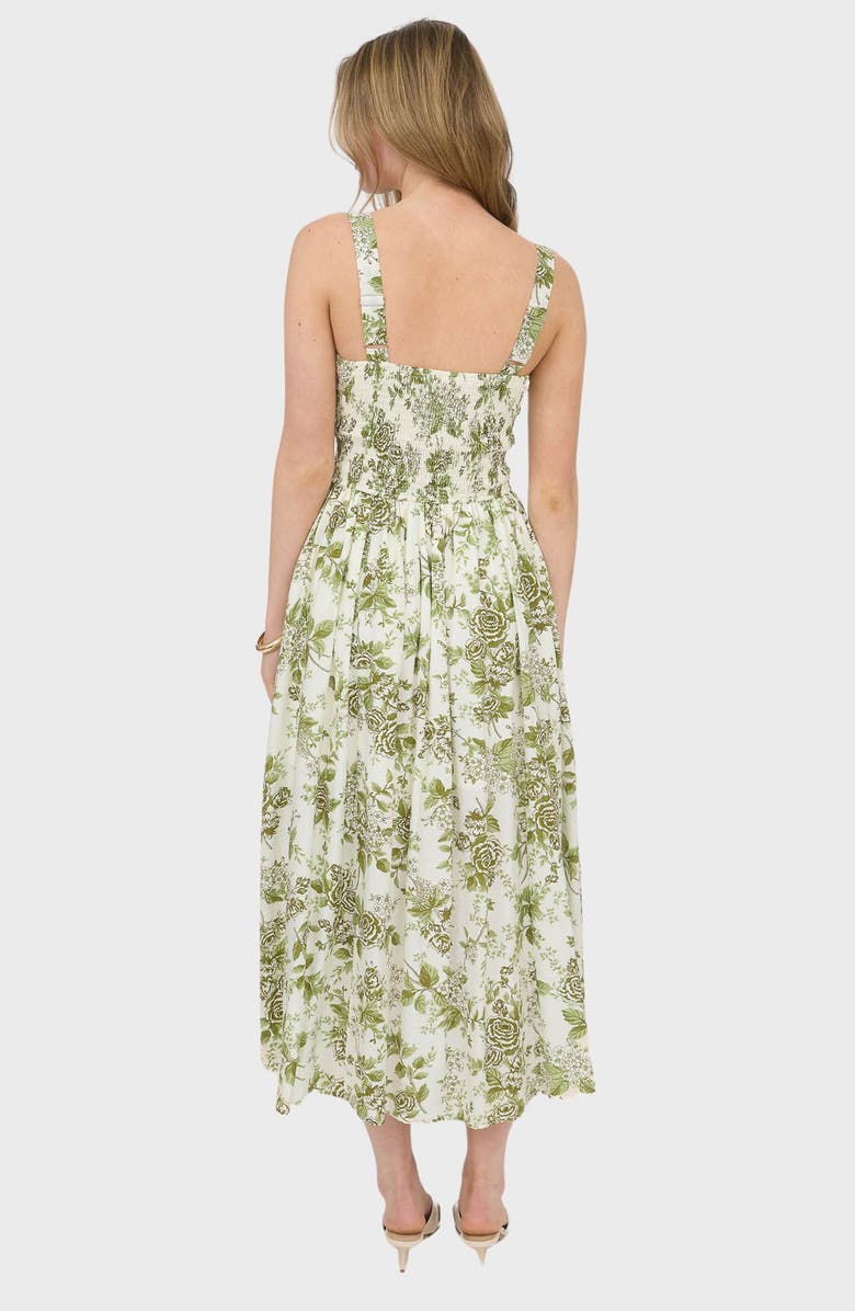 Blu Pepper Floral Bustier Midi Dress, Alternate, color, 