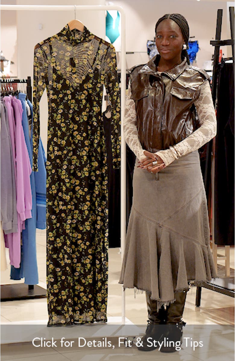 Billie Floral Long Sleeve Mesh Maxi Dress, sales video thumbnail