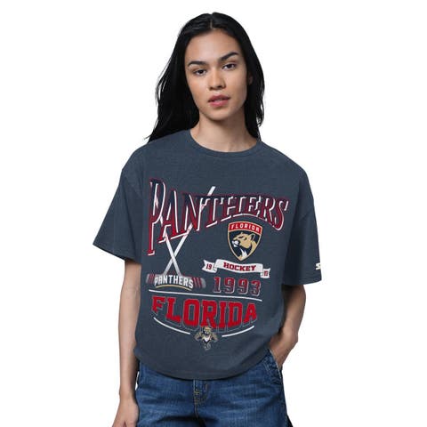 Women's Starter Heather Navy Florida Panthers Oversized Hall of Fame T-Shirt