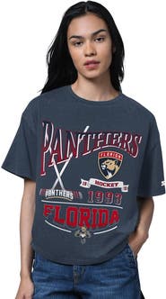 STARTER Women's Starter Heather Navy Florida Panthers Oversized Hall of Fame T-Shirt
