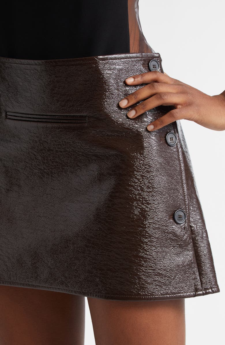 Oblique Vinyl Miniskirt