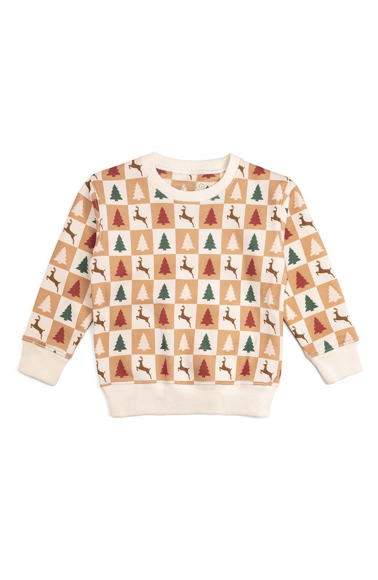 Sweet Wink Cabin Christmas Sweatshirt, Main, color, Natural