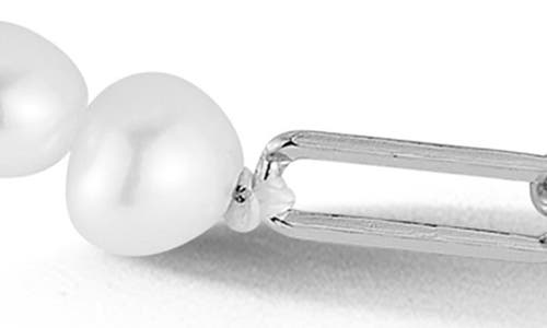 Glaze Jewelry Pearl Paper Clip Necklace In Metallic