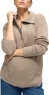 Ingrid & Isabel The Stay Cozy Quarter Zip Maternity Sweater
