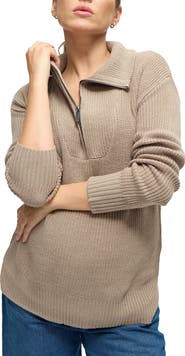Ingrid & Isabel The Stay Cozy Quarter Zip Maternity Sweater