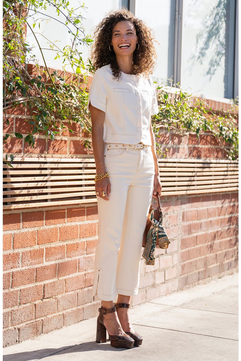Short Sleeve Crop Jacket, Alternate, color, DESERT DUNES