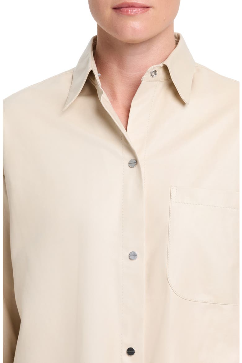 Little Big Joe Leather Shirt, Alternate, color, CREME BRULEE