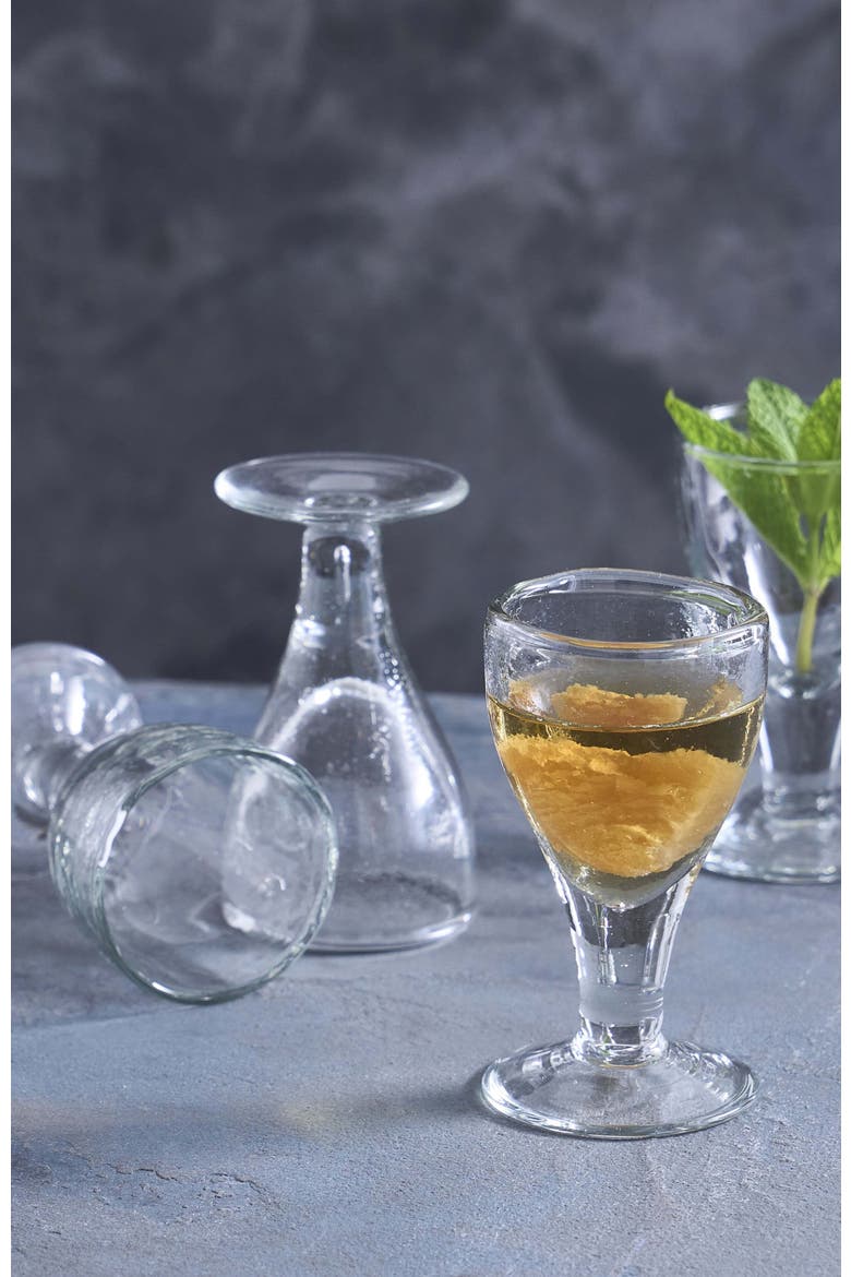 Pebbled Footed Shot Glasses - Set of 4, Alternate, color, Clear