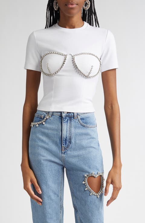 Crystal Bustier Cup T-Shirt