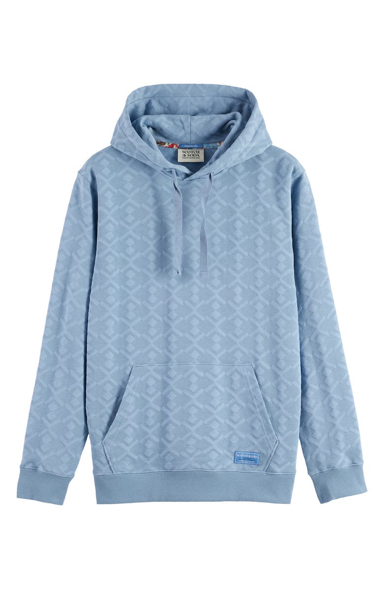 Scotch & Soda Geo Jacquard Terry Hoodie, Alternate, color, Faded Denim