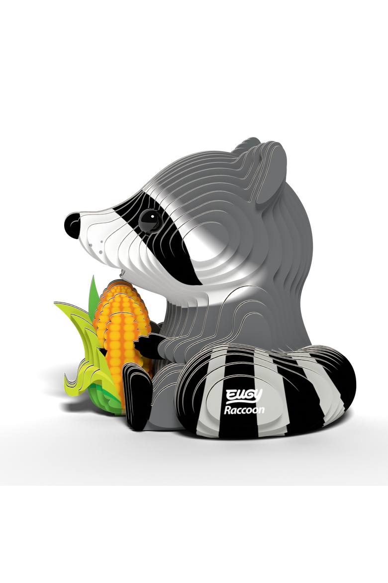 Raccoon 3D Puzzle, Alternate, color, No Color