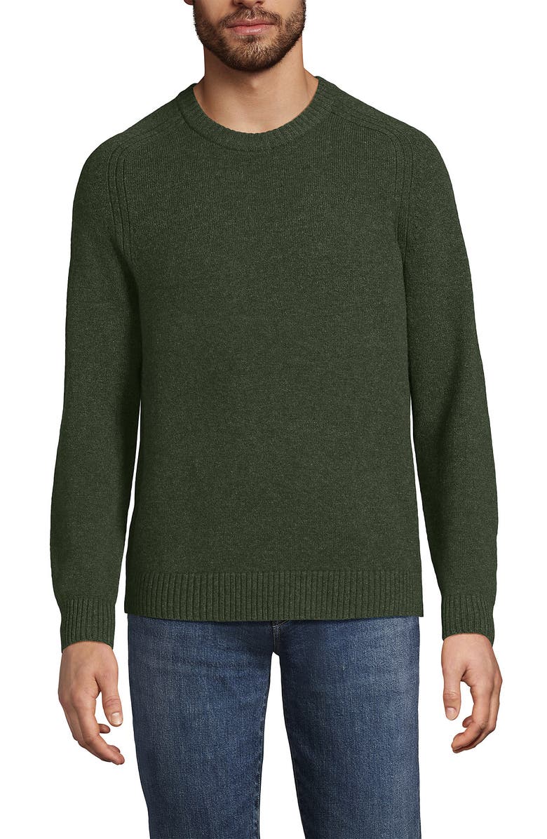 Lands' End Long Sleeve Lambswool Crewneck Sweater, Main, color, Thyme