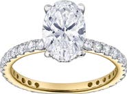 LuvMyJewelry Eliana 14K Yellow Gold Oval Lab Grown Diamond Hidden Halo Engagement Ring - 2 Ct