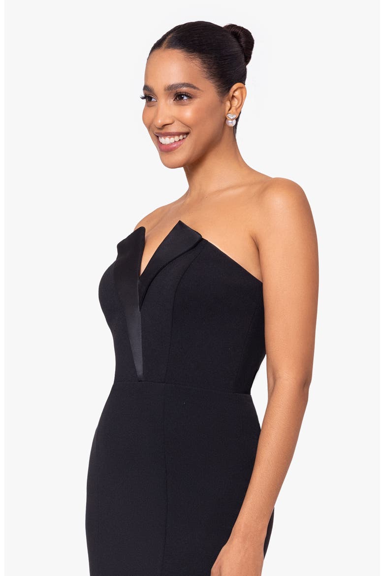 Strapless Column Gown, Alternate, color, BLACK