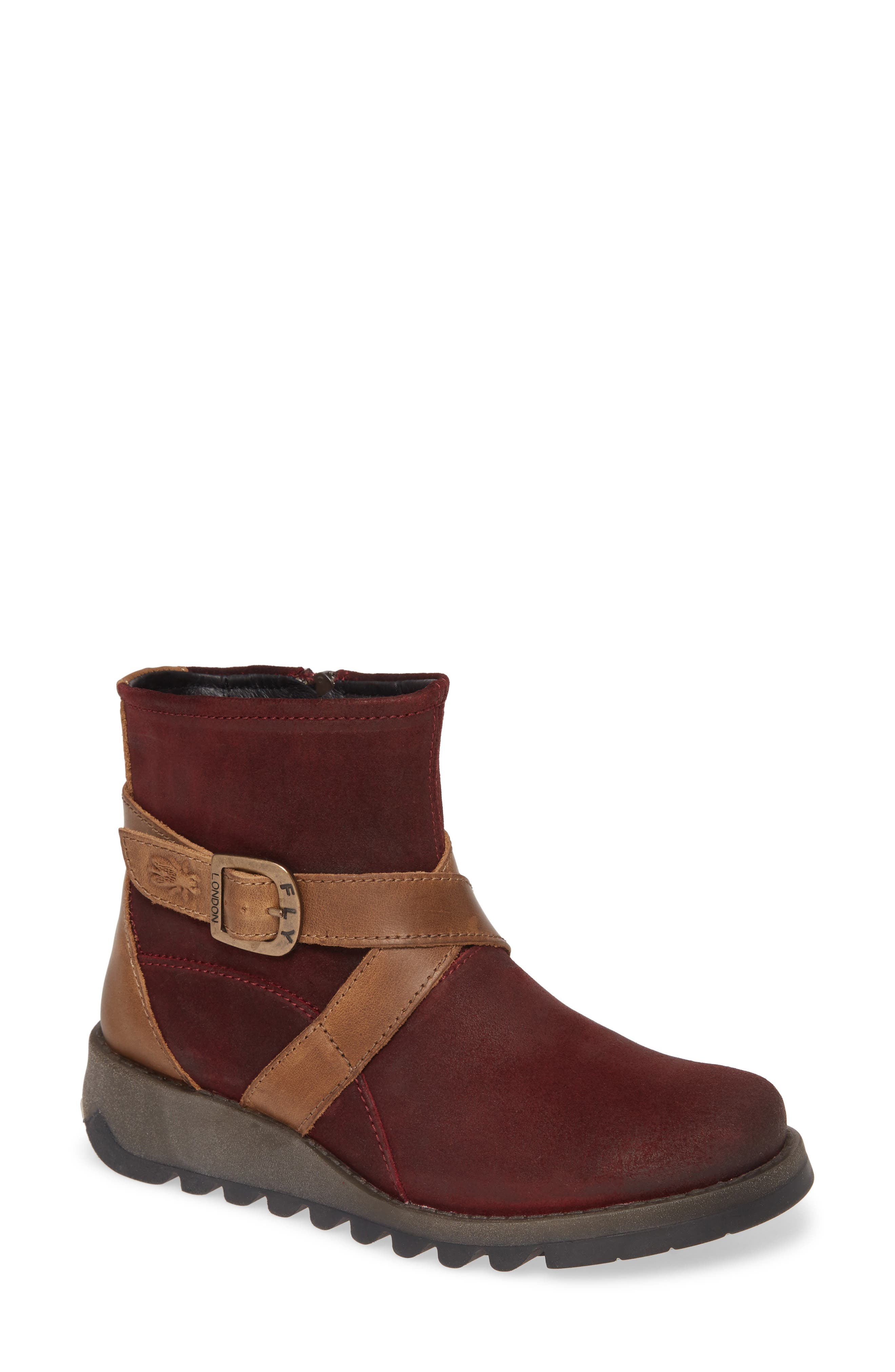 Sake Bootie, Main, color, RED LEATHER