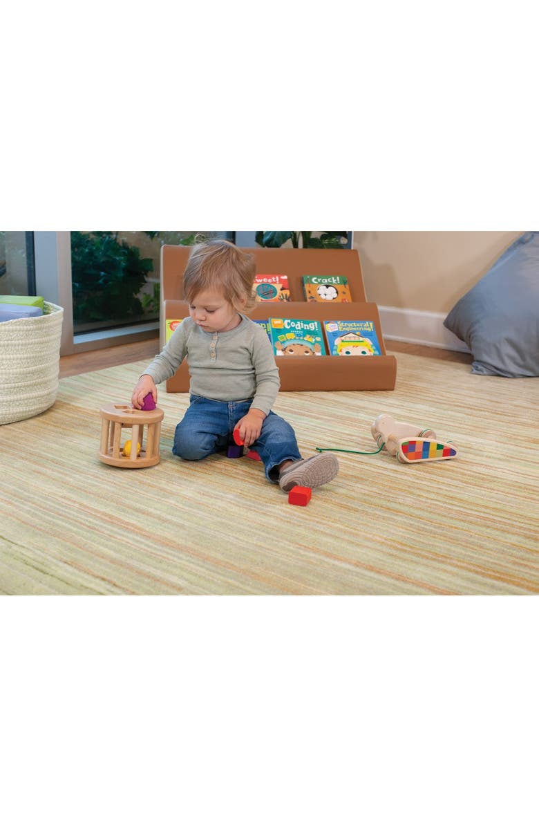 Kaplan Early Learning Company Sense of Place Nature's Stripes Carpet - Green - 4' x 6' Rectangle, Alternate, color, Green