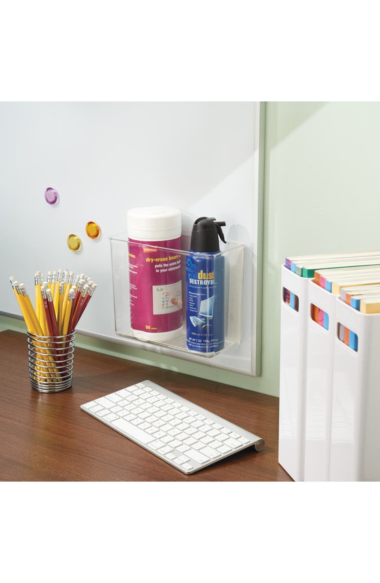 iDesign Adhesive Organizer Bin for Kitchen - Set of 4 - Clear, Alternate, color, Clear