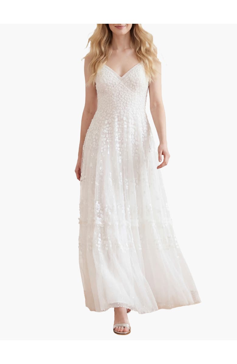 Needle & Thread Maeva Cami Ankle Gown, Main, color, Swan White