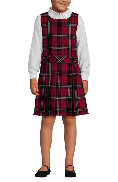 Girls Uniform Plaid Jumper