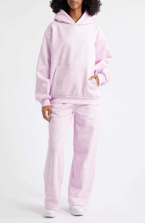 Happy Camp3r Snow Angel Core Wide Leg Sweatpants In Pink