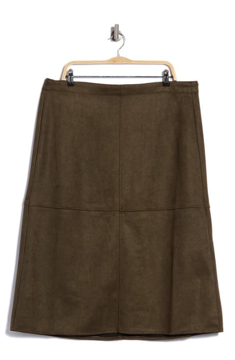 A-Line Faux Suede Skirt
