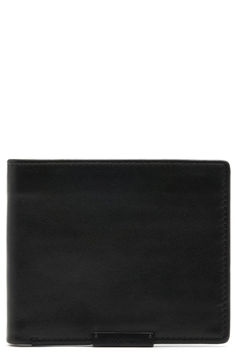 AllSaints Attain Leather Cardholder, Main, color, 