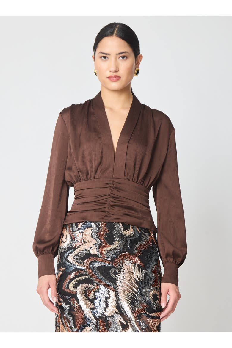 Clea Blouse, Main, color, Brown