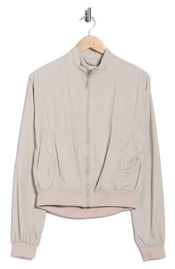Kyodan Recycled Nylon Crop Bomber Jacket In Gray