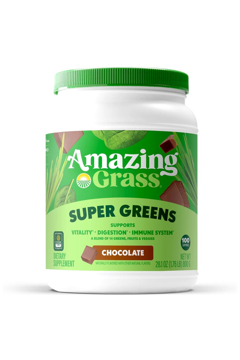 Green Superfood Chocolate Powder Supplement, Main, color, None