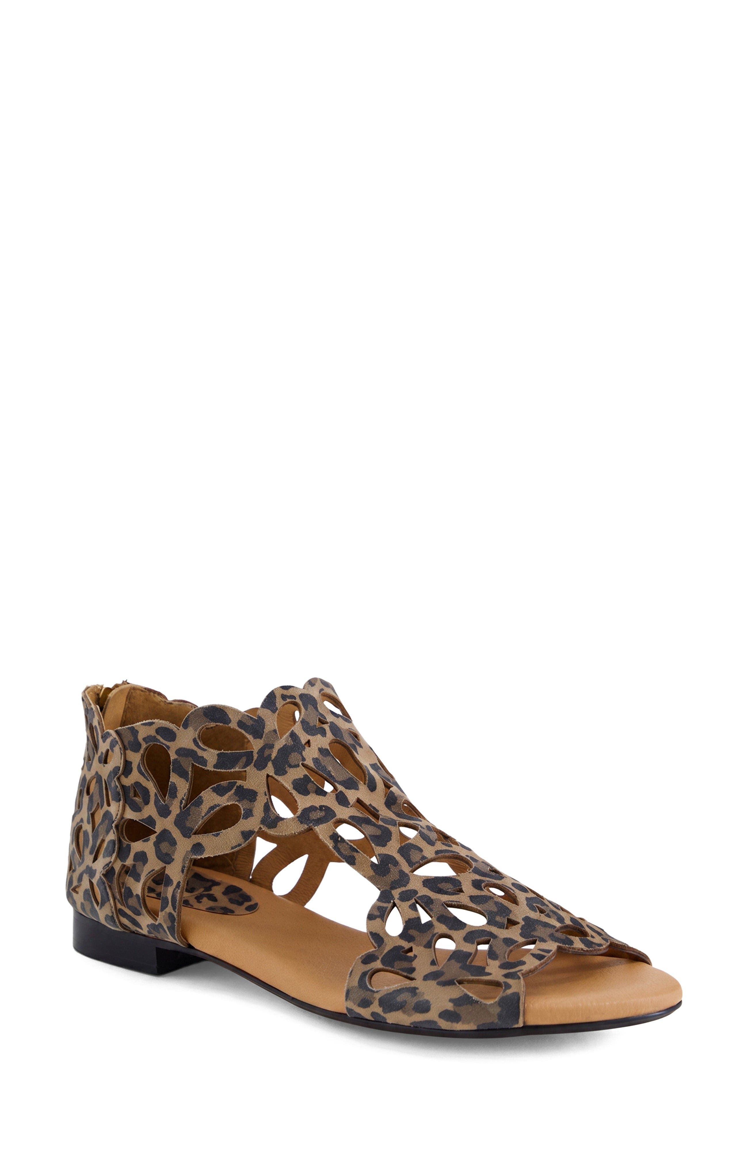 DJANGO AND JULIETTE Pietro Back Zip Sandal, Main, color, Leopard Print