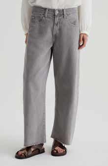 AG Hattie Raw Hem High Waist Crop Barrel Jeans