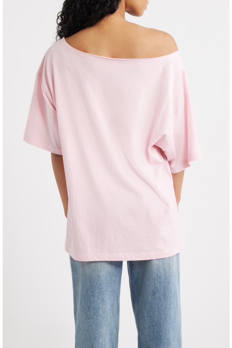 Diet Coke Girlie One Shoulder Graphic Cotton T-Shirt, Alternate, color, ROMANCE ROSE
