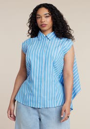 ELOQUII Button Up Shirt With Open Back