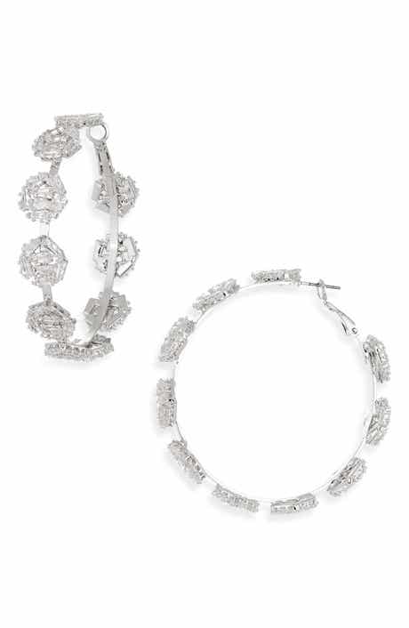 Tasha CZ Cluster Hoop Earrings