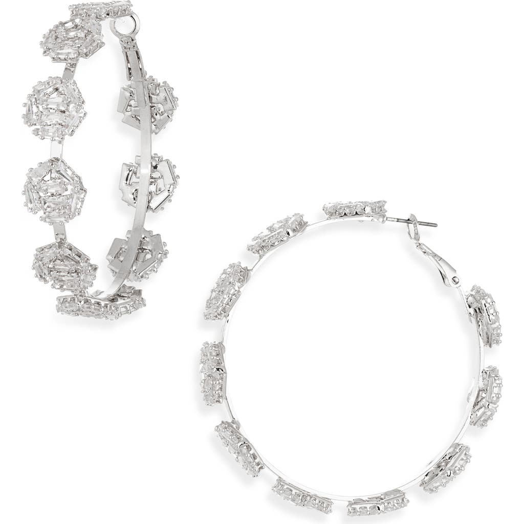 Tasha Cz Cluster Hoop Earrings In Metallic