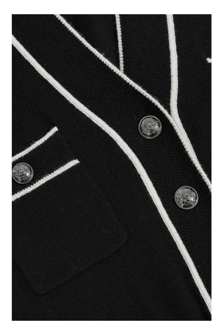 Lorrie Tipped Long Sleeve Wool & Cashmere Blend Sweater Dress, Alternate, color, BLACK/IVORY