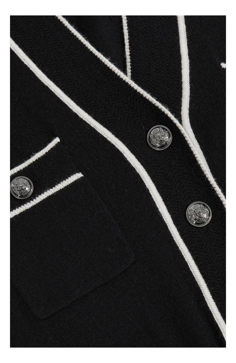 Reiss Lorrie Tipped Long Sleeve Wool
Cashmere Blend Sweater Dress, Alternate, color, Black/Ivory