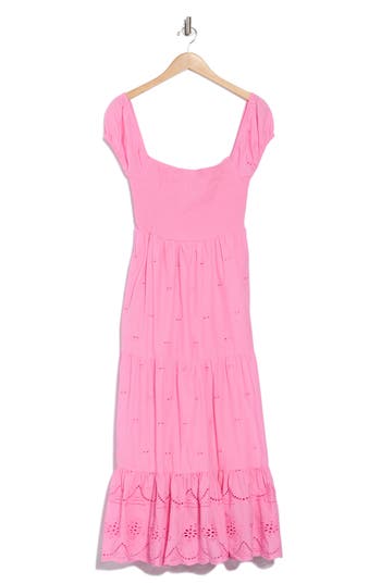 Area Stars Martina Puff Sleeve Eyelet Maxi Dress In Purple