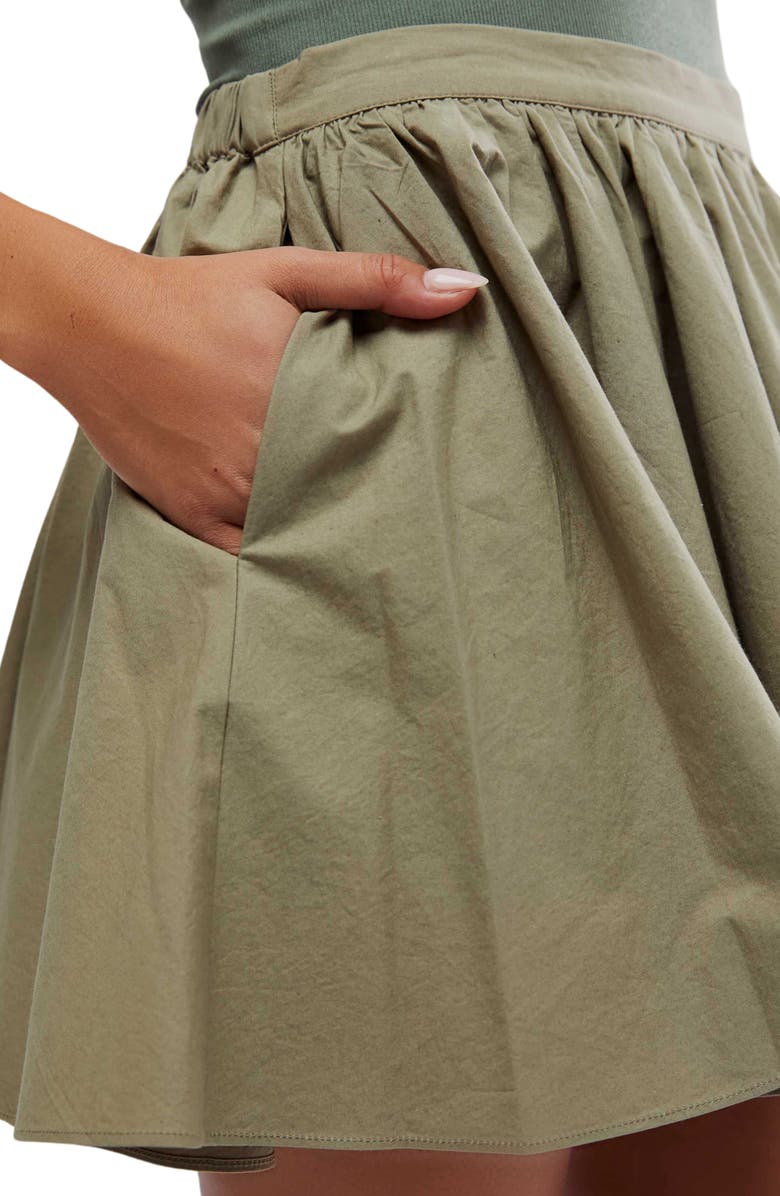 Free People Gaia Cotton Poplin Miniskirt, Alternate, color, Ive League