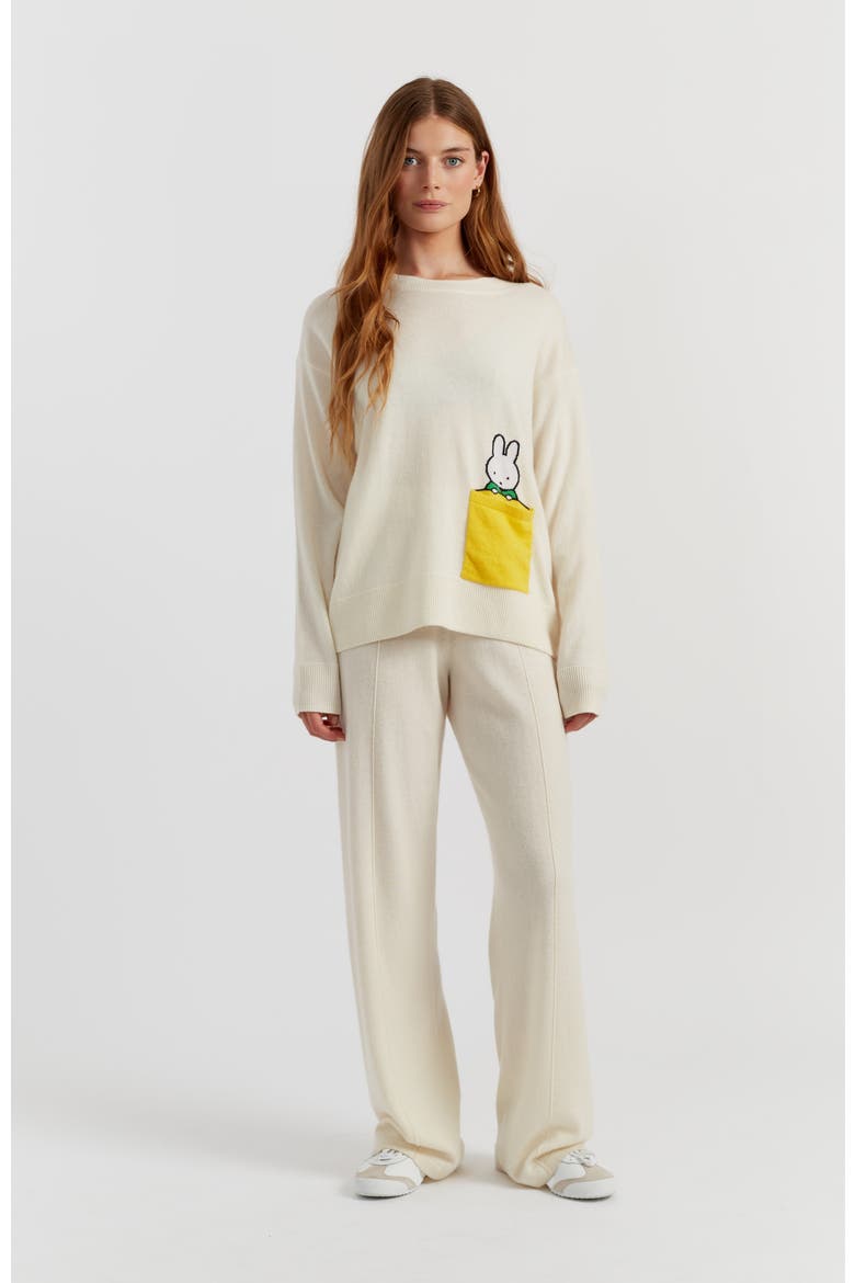 Wool-Cashmere Miffy Peek-Pocket Sweater, Alternate, color, Cream