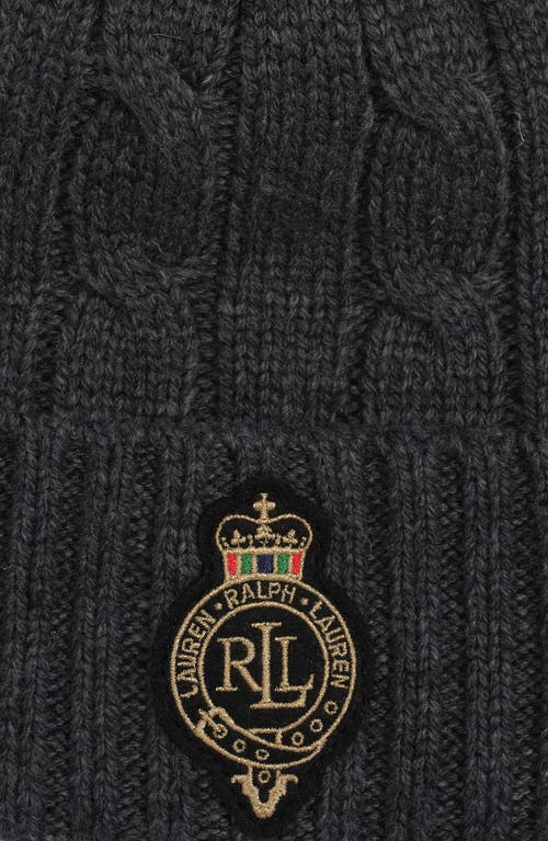 Lauren Ralplh Lauren Cable Crest Patch Hat In Gray